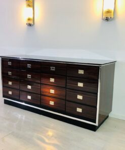 1920er Art Deco Apotheker Sideboard mit Makassar Schubladen, Luxus Moebel, Design Moebel, Apotheker Schrank, Innendesign, Schublden Schrank