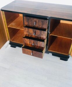 1930er Art Deco Walnuss Wurzelholz Kommode, Design Möbel, Art Deco Möbel, Aufbewahrung, Furnier, Luxus-Möbel, Wohnzimmer, Kommoden