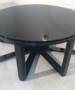 Art Deco Inspirierter Couchtisch oder Beistelltisch in Hochglanz Schwarz, Design Möbel, Innendesign, Klavierlack, Luxusmöbel, Wohnzimmer