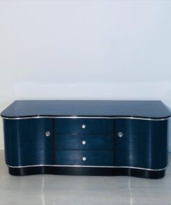 Blaue Art Deco Kommode oder Lowboard Frankreich 1930er, Art Deco Möbel, Sideboard, Design, Luxusmoebel, Art Deco Möbel im Angebot