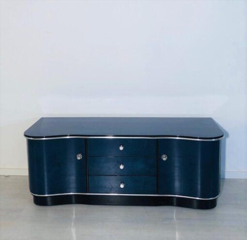 Blaue Art Deco Kommode oder Lowboard Frankreich 1930er, Art Deco Möbel, Sideboard, Design, Luxusmoebel, Art Deco Möbel im Angebot