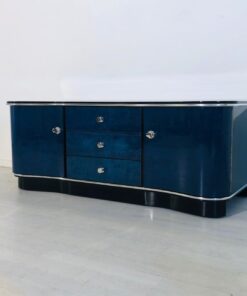 Blaue Art Deco Kommode oder Lowboard Frankreich 1930er, Art Deco Möbel, Sideboard, Design, Luxusmoebel, Art Deco Möbel im Angebot