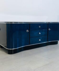 Blaue Art Deco Kommode oder Lowboard Frankreich 1930er, Art Deco Möbel, Sideboard, Design, Luxusmoebel, Art Deco Möbel im Angebot