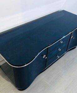 Blaue Art Deco Kommode oder Lowboard Frankreich 1930er, Art Deco Möbel, Sideboard, Design, Luxusmoebel, Art Deco Möbel im Angebot