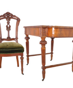 Antique Dining Room Table & Upholstered Chairs