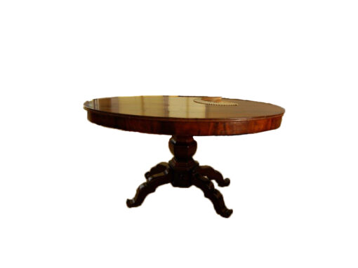 Oval Table and 3 Chairs, Mahogany Wood