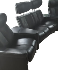 4 Black Home Cinema Double Armchairs