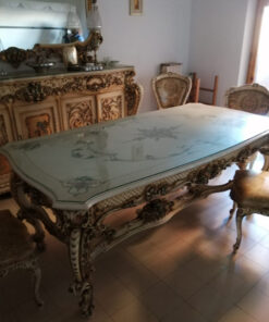 Dining Room Table, 4 Chairs, Baroque-Style