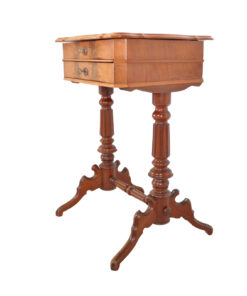 Sewing Table, Solid Wood, 2 Drawers, 19th Century