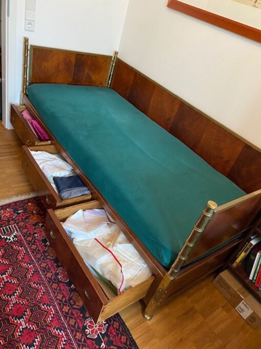 Single Bed, Ship's Cabin Style, Brass and Wood