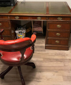 Antique Desk With Red Leather Chair
