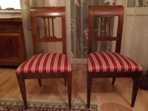 Upholstered Chairs, Biedermeier, Restored