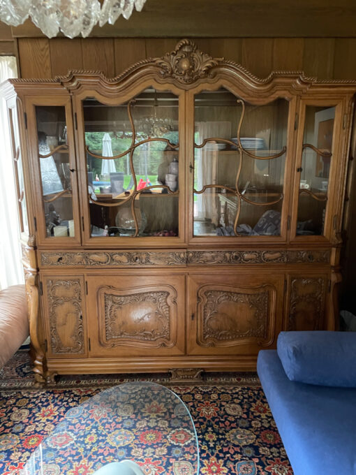 Gründerzeit Cabinet With Showcase, Solid Wood