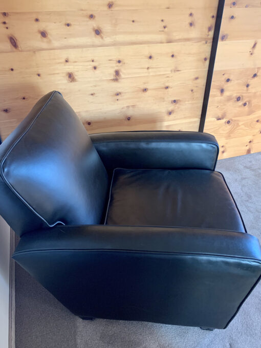 Black Leather Lounge Chair, Pottery Barn, USA