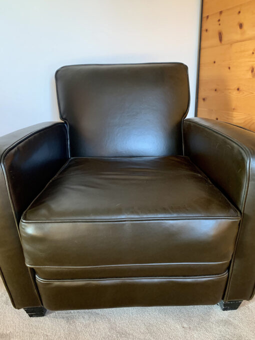 Black Leather Lounge Chair, Pottery Barn, USA