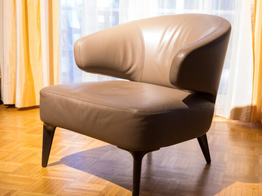 Brown Armchair, ASTON AST 71, Leather