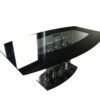 Heavy Designer Glass Dining Table, Marble Base