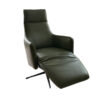 Green Leather Relax Chair, Adjustable By Motor