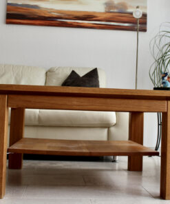 Coffeetable, Oak Wood, Solid, Glass