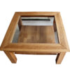 Coffeetable, Oak Wood, Solid, Glass