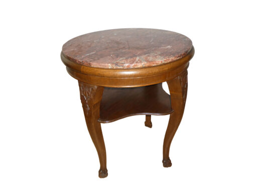 Side Table, Solid Wood, Marble Top, 66 x 66cm