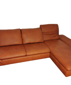 Brown Leather Sofa, L-Shape, Living Room