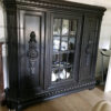 Black Diplay Cabinet, 20th Century, Solid Wood