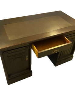 Wood Desk, Leather Top, Antique, Study