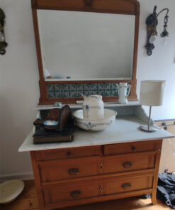 Antique Vanity, WashinStand, Marble, Solid Wood