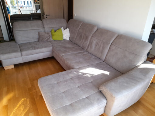 Grey Corner Sofa, Segmüller, Model Infinity