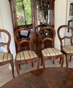Round Dining Table, 4 Chairs, Louis Philippe, Mahogany