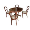 Round Dining Table, 4 Chairs, Louis Philippe, Mahogany