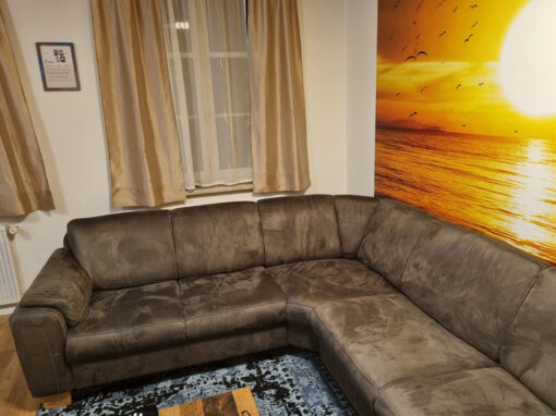 Grey Corner Sofa, L-Shape, Storage, Living Room