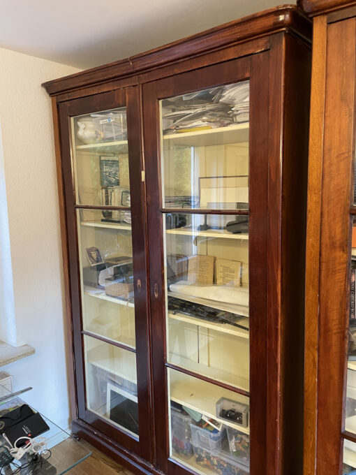 Bookcase, Display Cabinet, Solid Wood, Glass