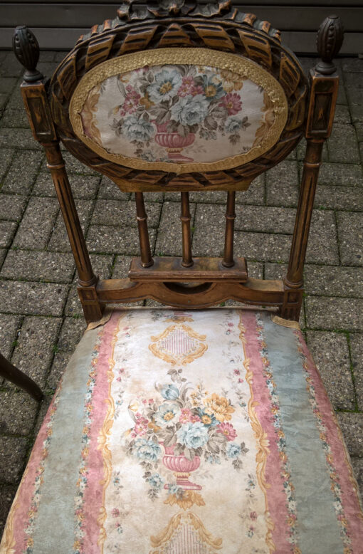 2 Salon Chairs, Floral Pattern, 19th Century