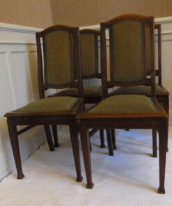 4 Green Upholstered Dining Room Chairs