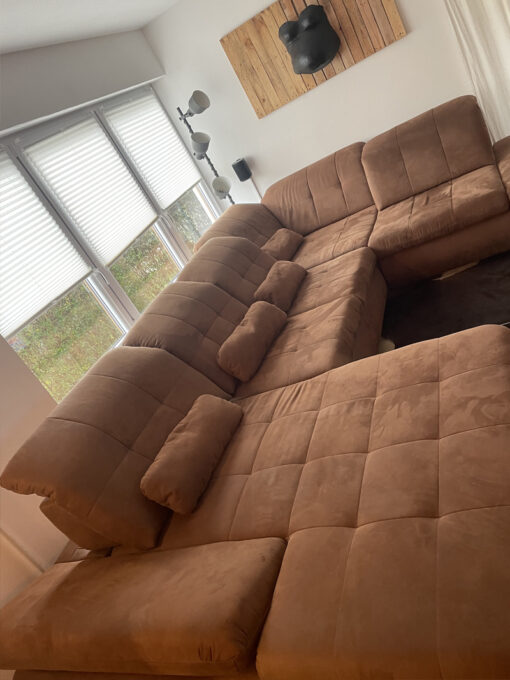 Brown Corner Sofa, With Storage, Living Room