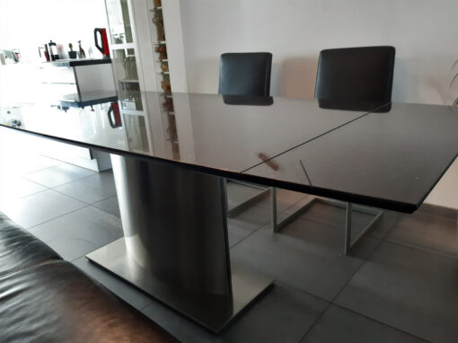 Black Marble Dining Table, 1.6m x 0.9m