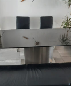 Black Marble Dining Table, 1.6m x 0.9m