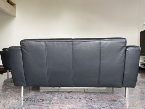 Designer Leather Sofa Suit, Black