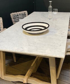 Dining Room Table, Marble/Wood, 4 Wood Chairs