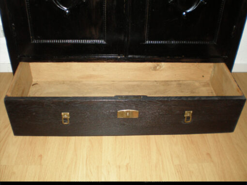 Black Bookcase, 1920, Spätjugendstil, Solid Wood