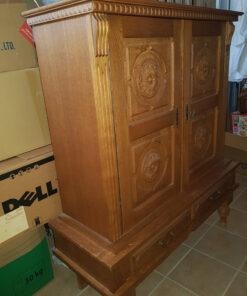 Antique 2-Door Wood Cabinet, 120 x 140cm