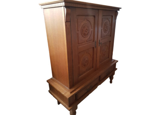 Antique 2-Door Wood Cabinet, 120 x 140cm