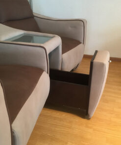 2 Brown Relax Armchairs, 2-Seat-Sofa