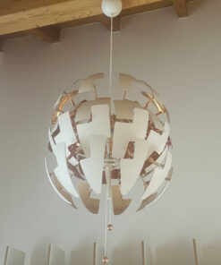 "Puzzle-Ball" lid lamp, white, rose gold, 52cm
