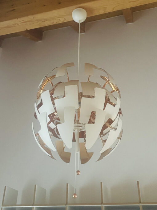 "Puzzle-Ball" lid lamp, white, rose gold, 52cm