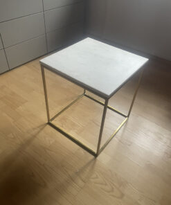 Designer Side Table, Cube, Marble Surface