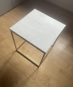 Designer Side Table, Cube, Marble Surface