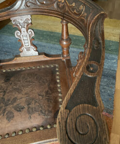 Antique Oak Wood Armchair